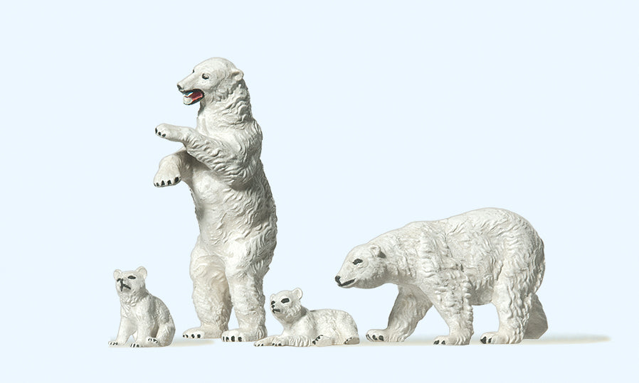 Preiser Circus Polar Bears (4) Figure Set PR20384