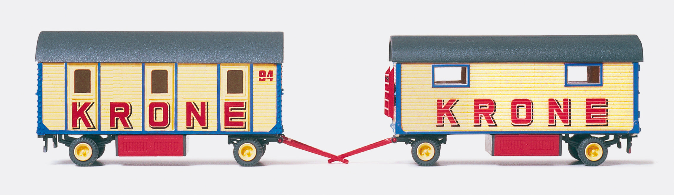 Preiser Circus Krone 3 Compartment Equipment Trailers (2) Kit PR21050