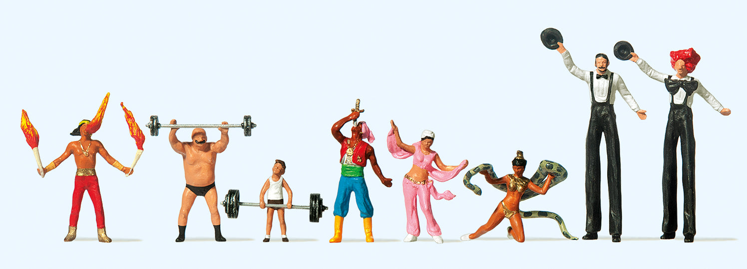 Preiser Fairground Speciality Performers (8) Figure Set PR24656