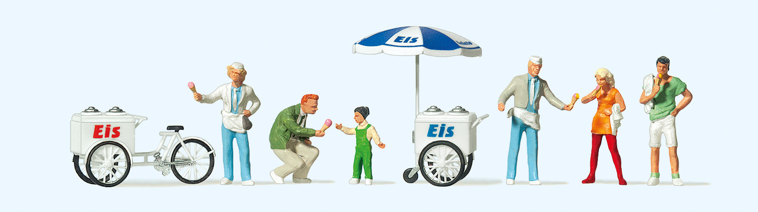 Preiser Fairground Ice Cream Sales Scene (6) Figure Set PR24661