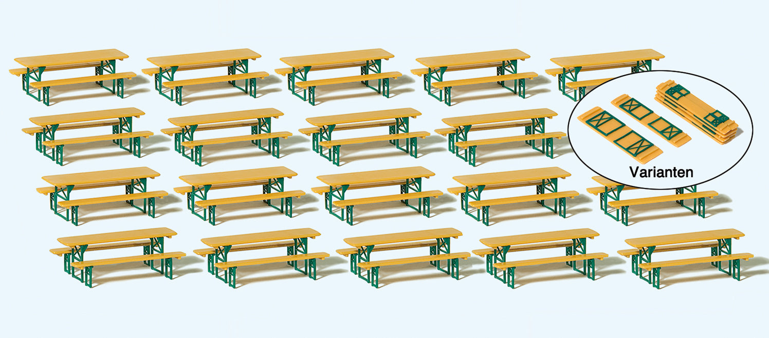 Preiser Beer Benches (20) Kit PR24707
