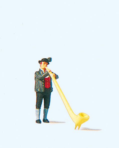 Preiser Alpine Horn Blower Figure PR29034