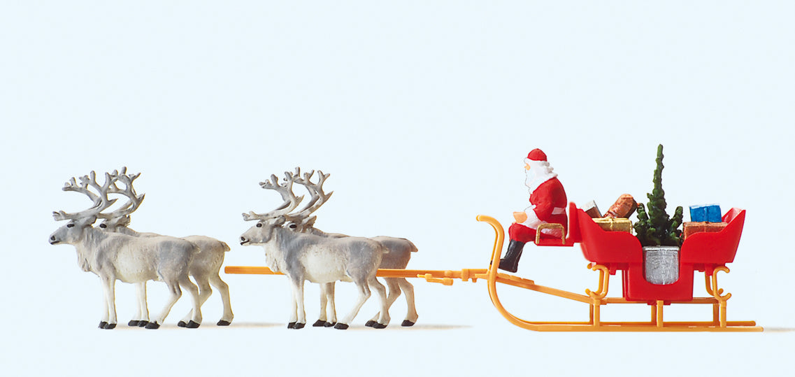 Preiser Christmas Sleigh (4 x Reindeer) PR30399