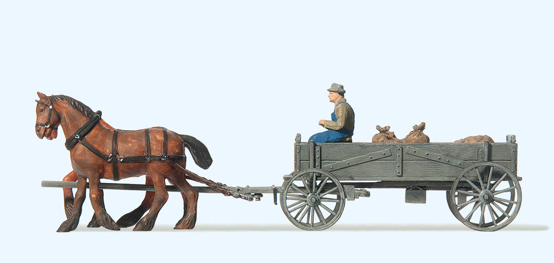 Preiser Horse Drawn Box Wagon PR30411