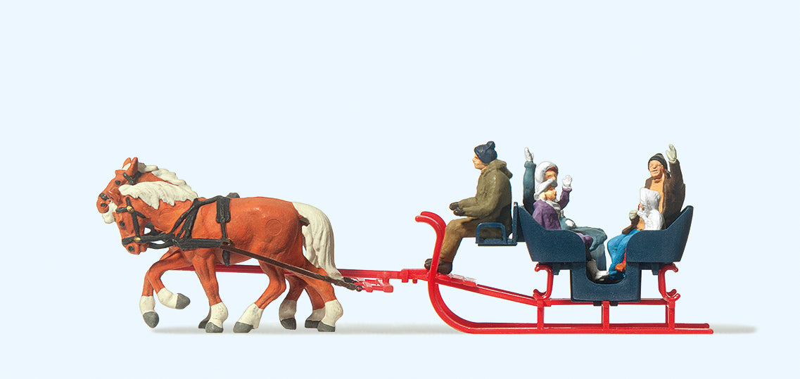 Preiser Horse Drawn Tourist Sleigh Ride PR30420