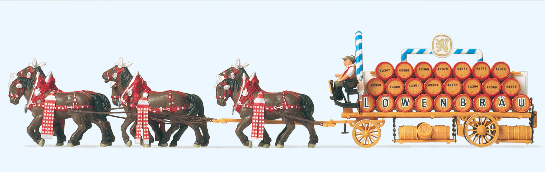 Preiser Horse Drawn Lowenbrau Beer Wagon PR30437
