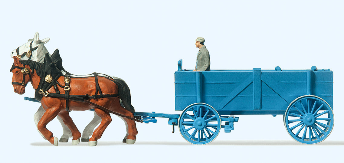Preiser Horse Drawn Open Farm Cart PR30468