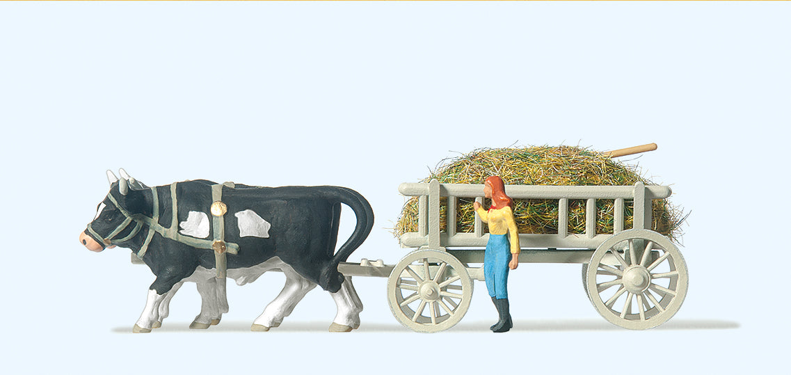 Preiser Cattle Drawn Grass Wagon PR30472