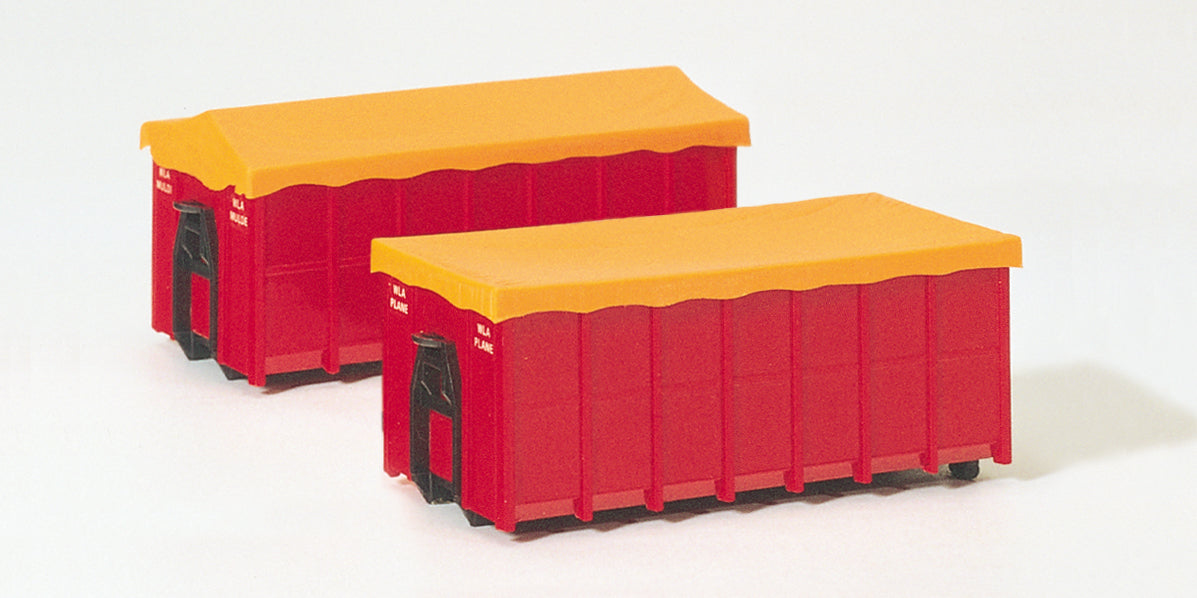 Preiser Containers (2) with Tarpaulins for Skip Lorry Kit PR31019