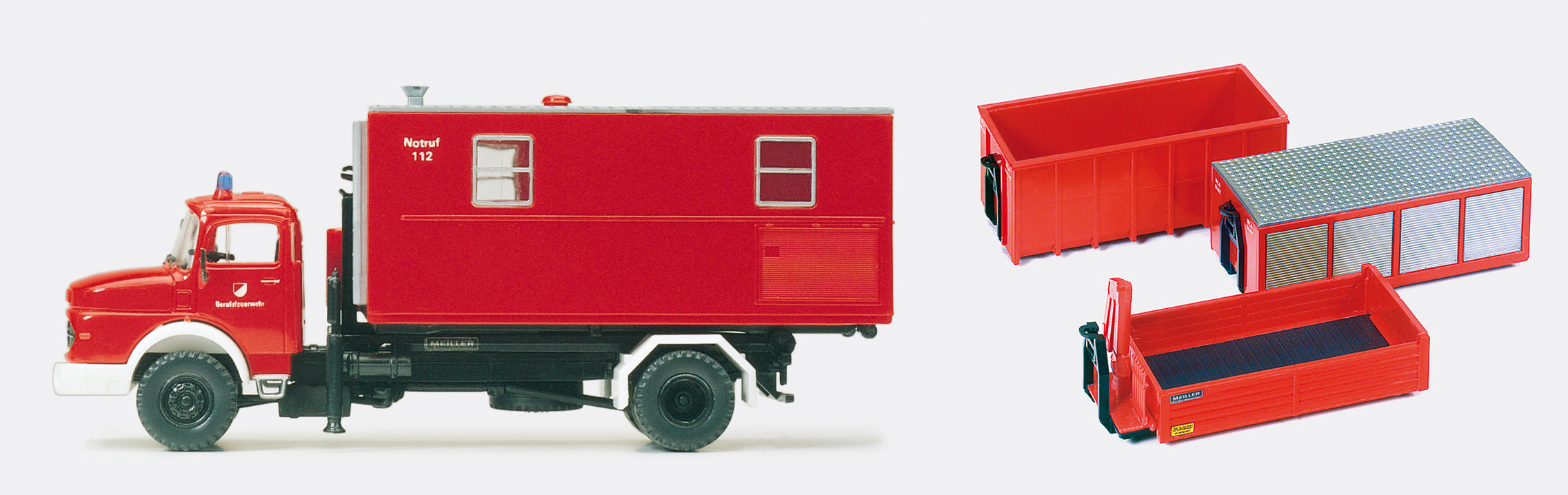 Preiser Fire Service MB LA 1924 Tipper/Meiller Containers (4) Kit PR31116