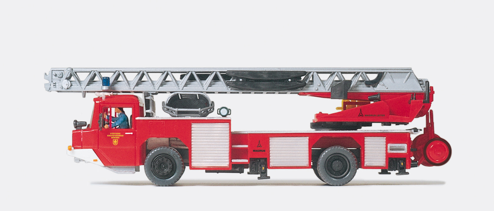 Preiser Fire Service Magirus Turntable Ladder DLK23-12 Kit PR31134