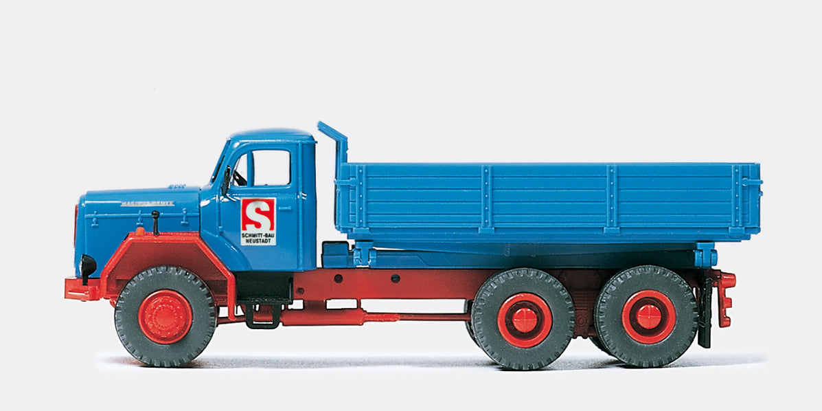 Preiser Baufirma Schmitt 3 Sided Tipper Magirus 200 D26 AK 6x6 Kit PR31311