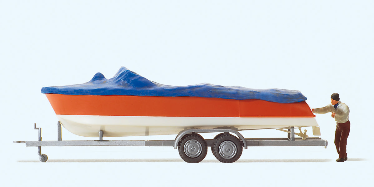 Preiser Motorboat Loading on Trailer Scene Figure Set PR33255