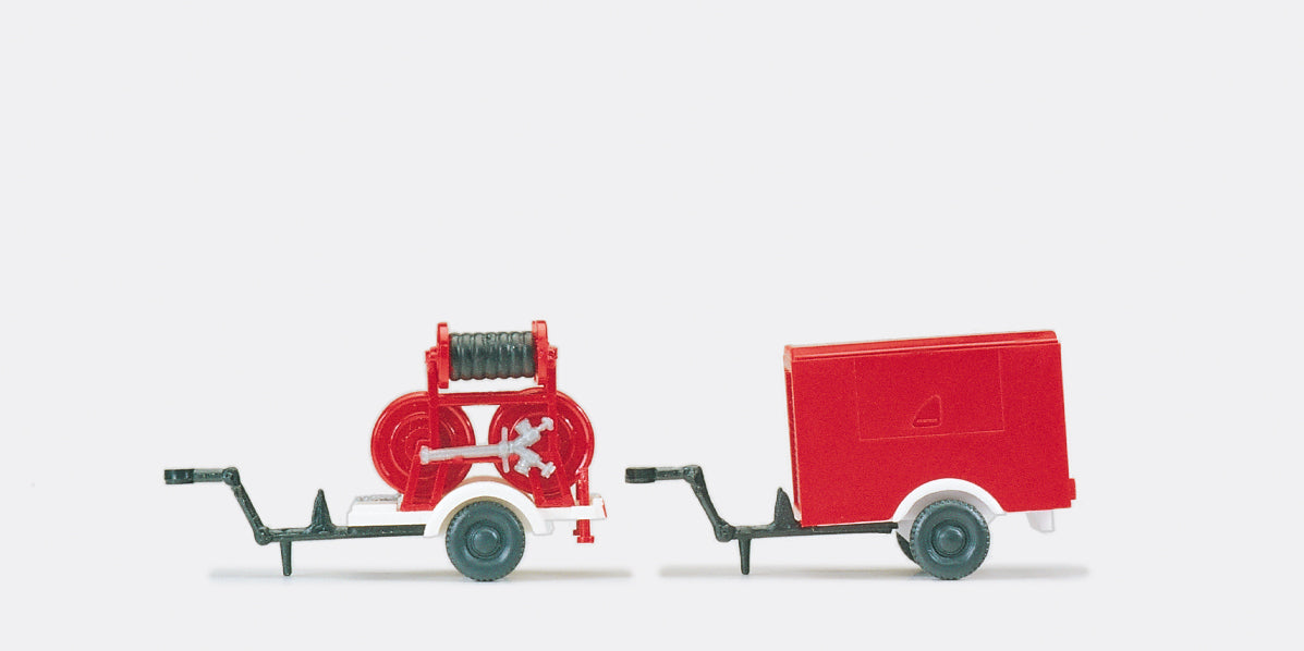 Preiser Fire Service Hose/Fire Trailers (2) PR35010
