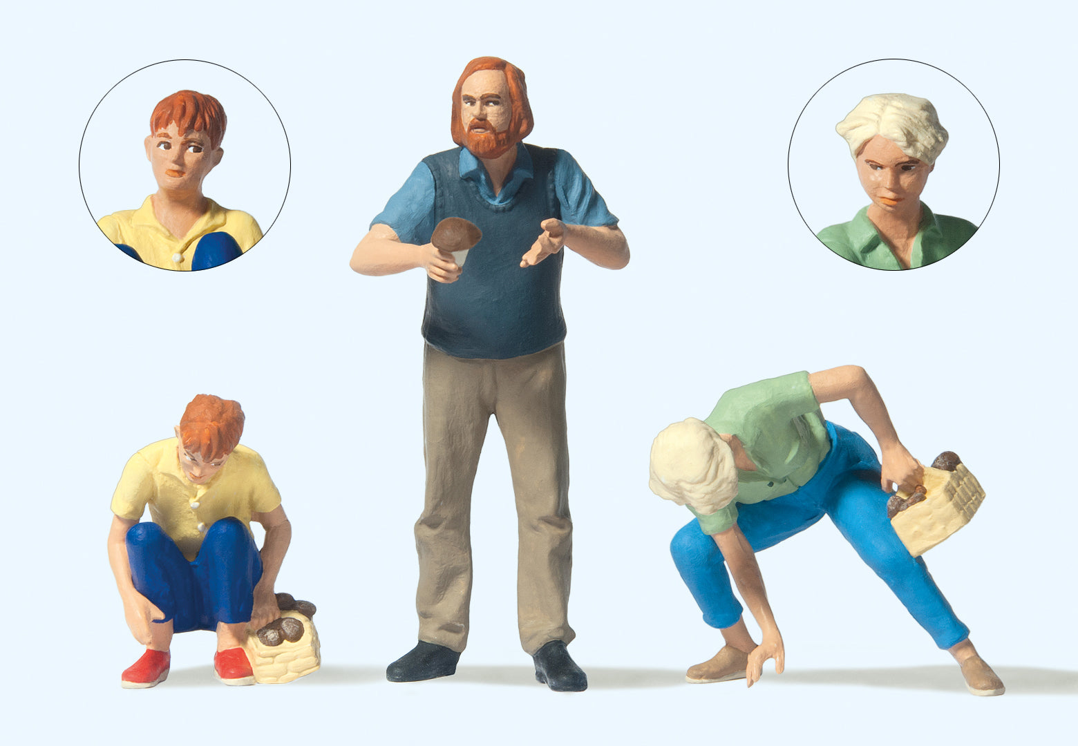 Preiser Mushroom Pickers (3) Figure Set PR44941