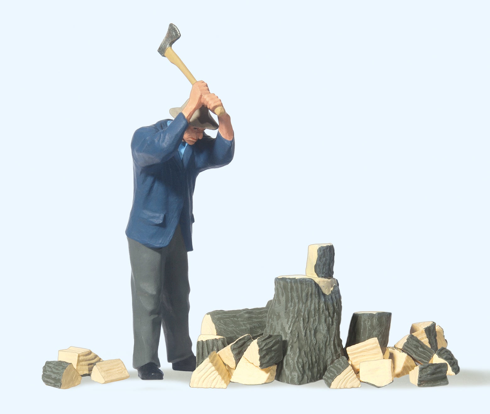 Preiser Farmer Cutting Wood Figure Set PR45090