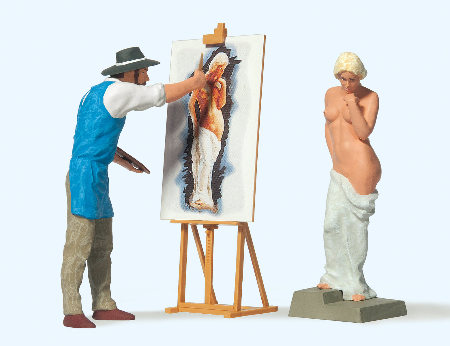 Preiser Artist with Model Figure Set PR45095