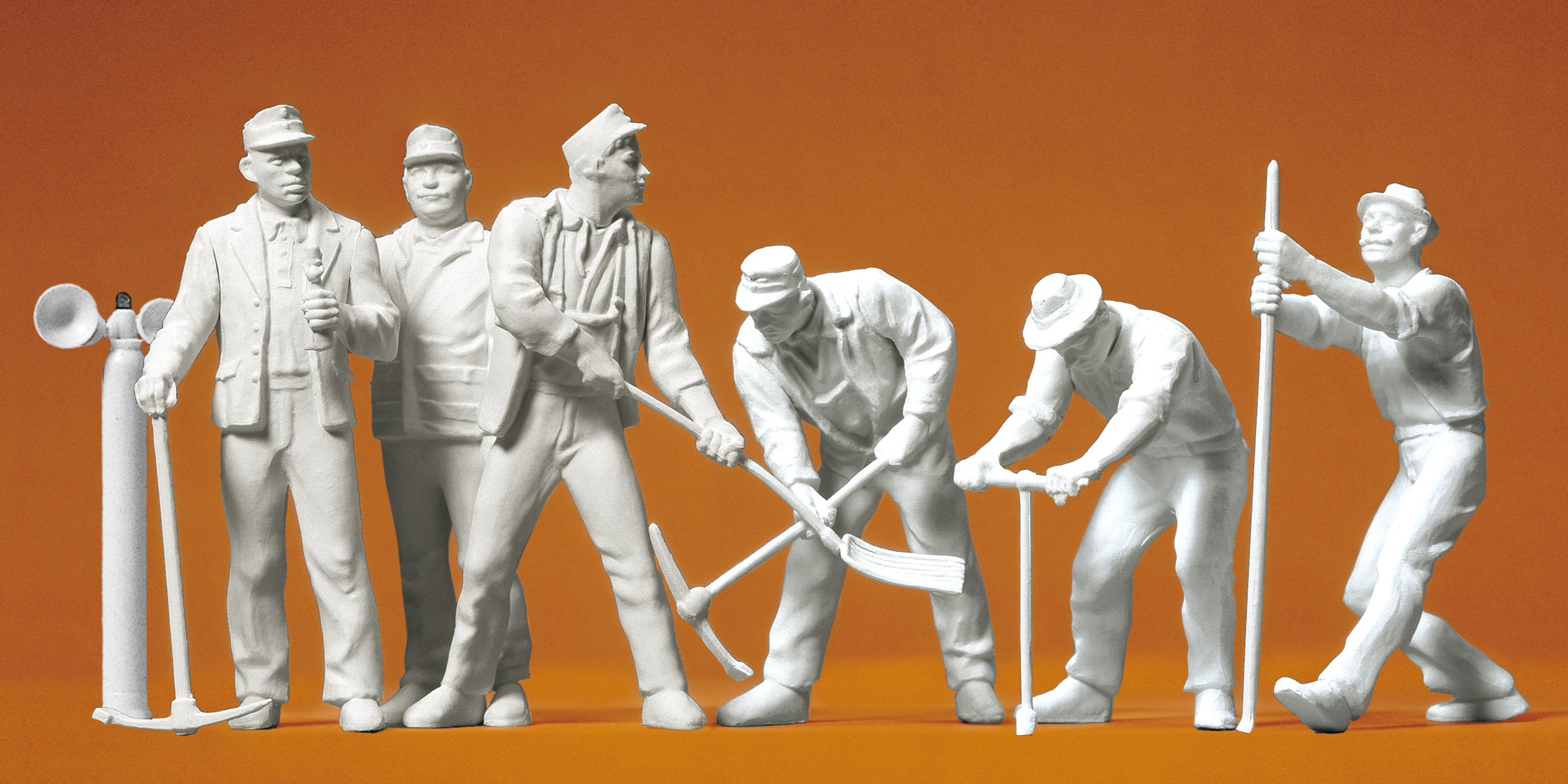 Preiser Track Workers (6) Unpainted Figures PR45182