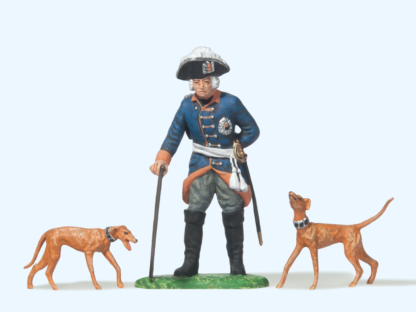 Preiser Friedrich II of Prussia Standing w/Whippets (2) Figure Set PR54101