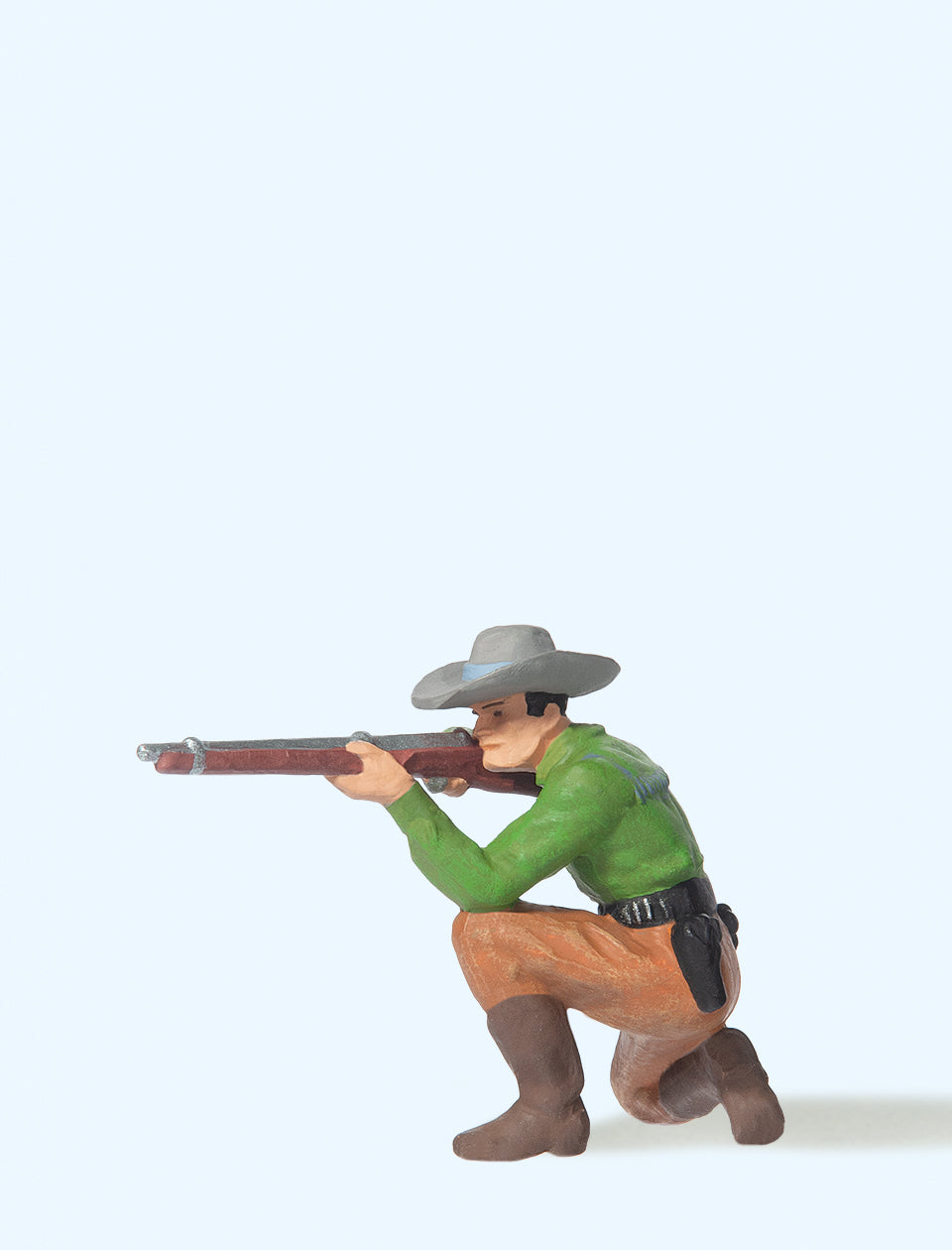 Preiser Cowboy Kneeling with Gun Figure PR54801