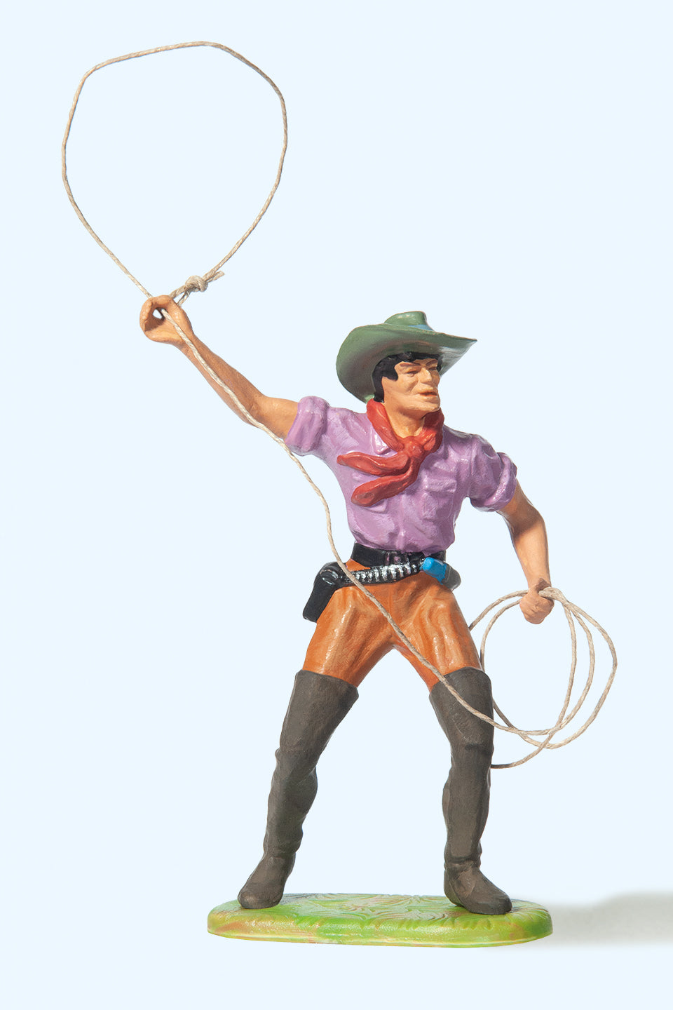 Preiser Cowboy Standing Throwing Lasso Figure PR54807