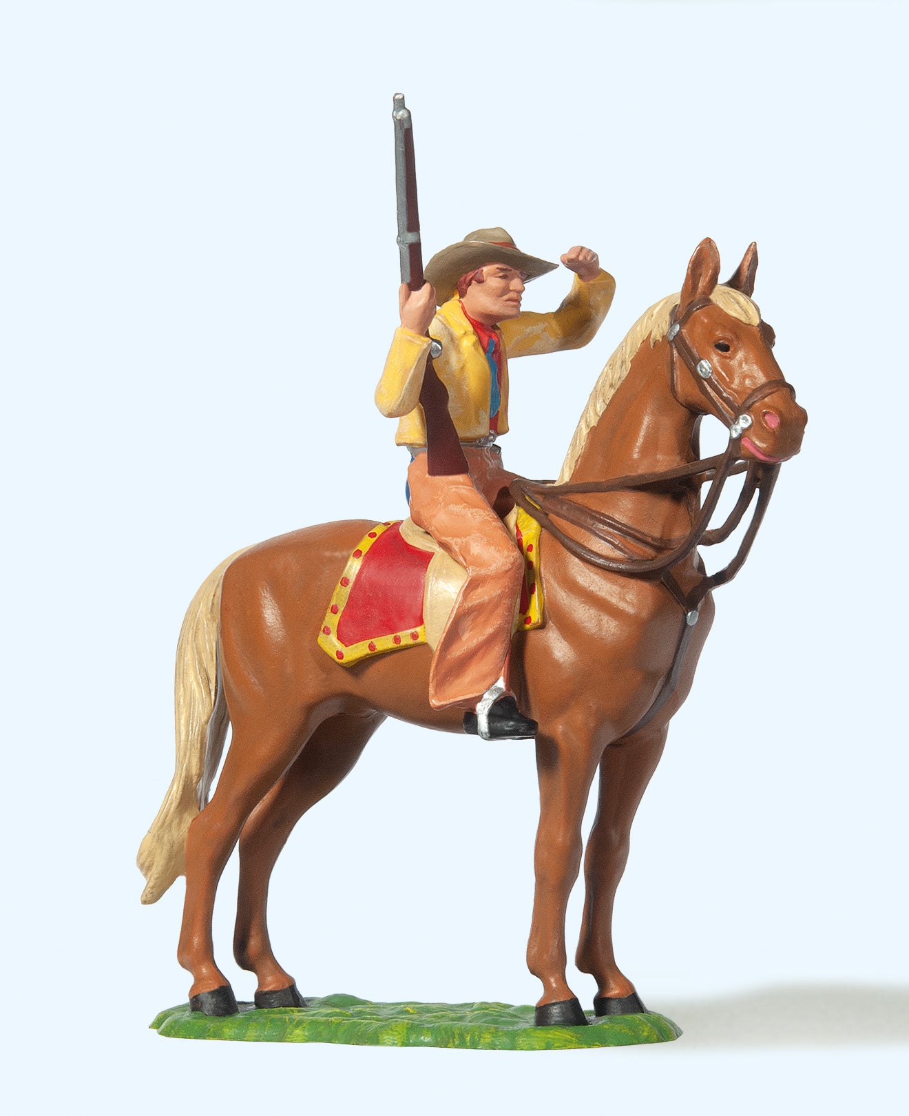 Preiser Cowboy on Horseback with Gun Figure PR54820