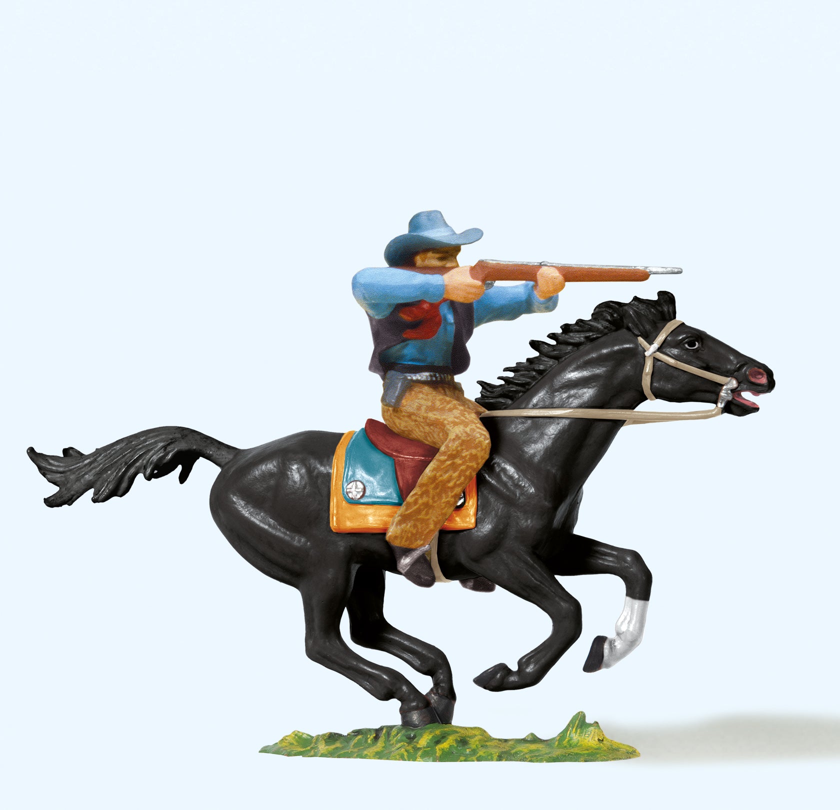 Preiser Cowboy Riding with Gun Figure PR54821