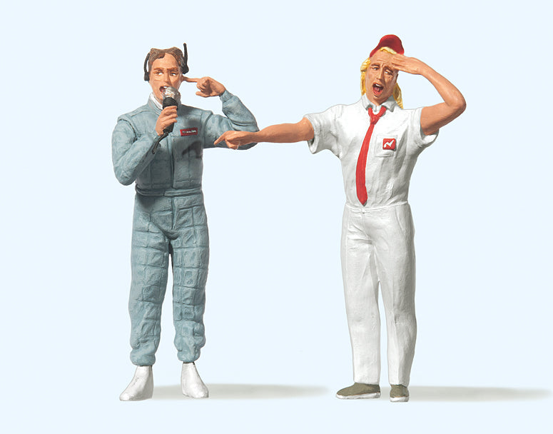 Preiser Race Track Reporters (2) Figure Set PR57107