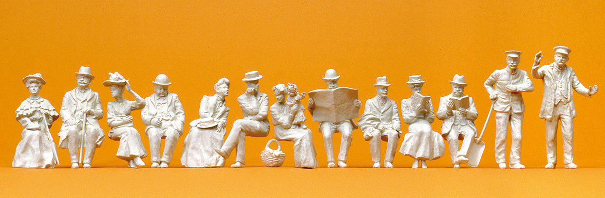 Preiser Railwaymen/Passengers Circa 1900 (13) Unpainted Figures PR63032