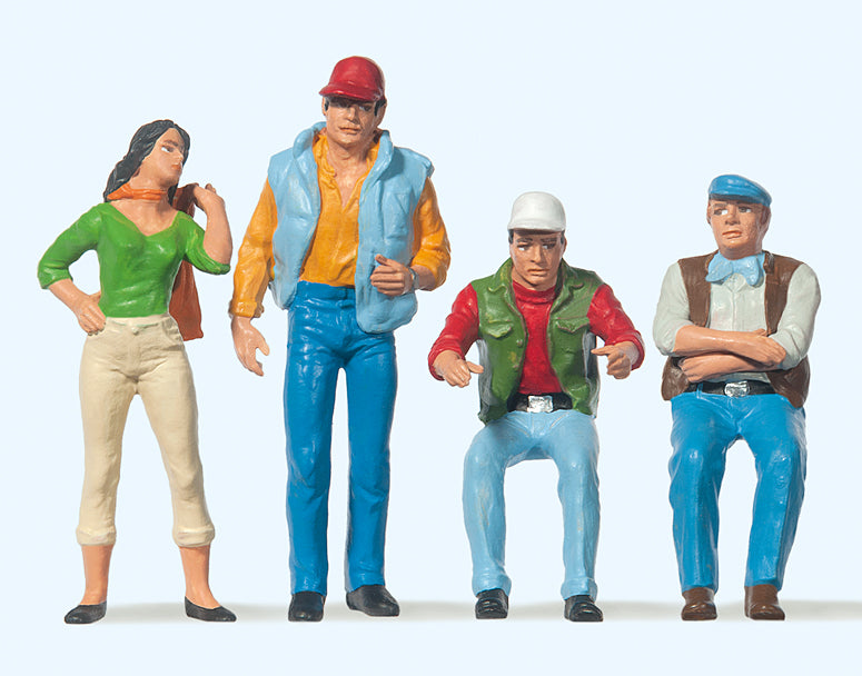 Preiser Truckers (3) and Hitchhiker Figure Set PR63071