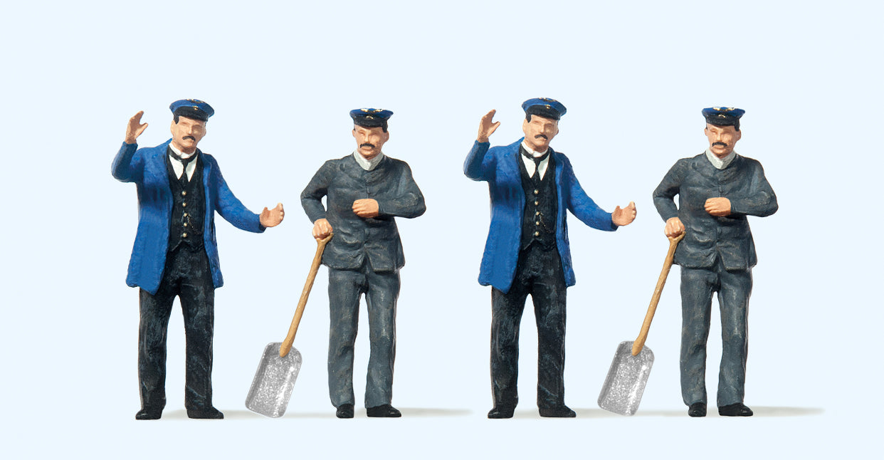 Preiser Engine Drivers (2) and Firemen (2) Figure Set PR65305