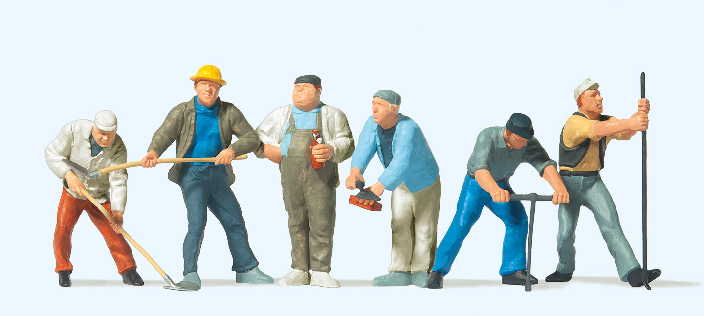 Preiser Construction Workers (6) Figure Set PR65331