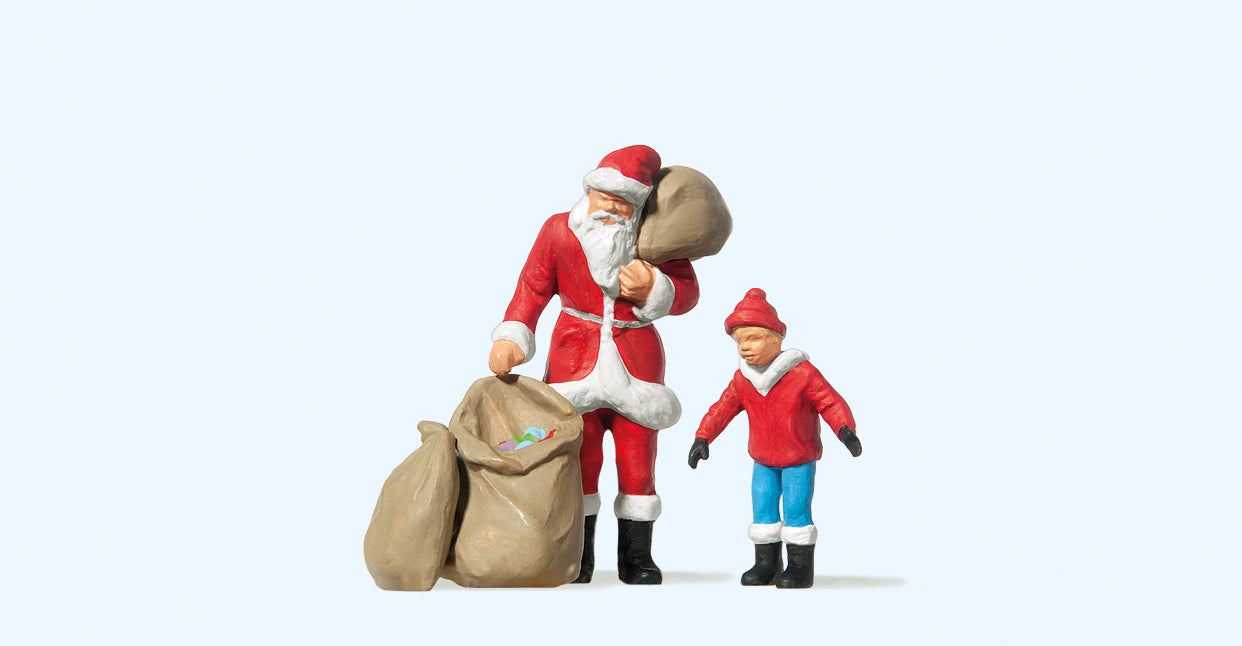 Preiser Santa Claus with Child Figure Set PR65335 - Figures & Animals