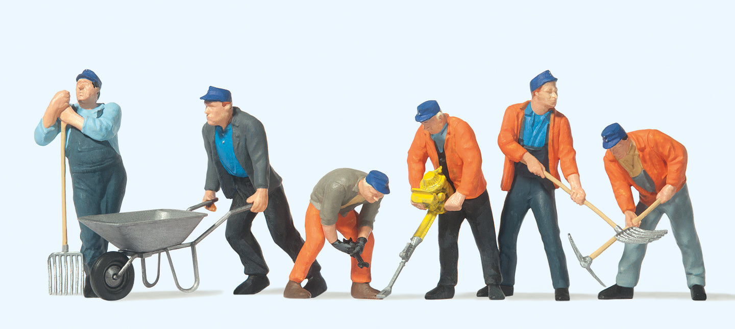 Preiser Track Workers (6) Figure Set PR65336