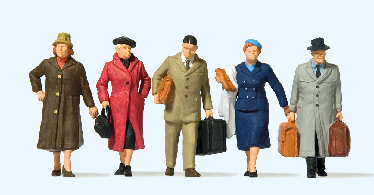 Preiser Walking Passengers (5) Figure Set PR65365