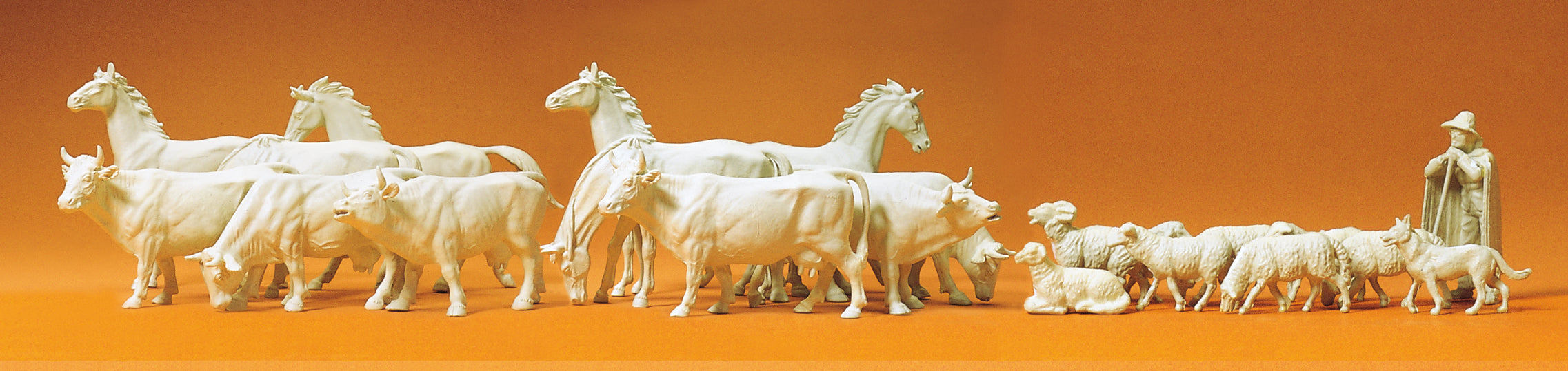 Preiser Horses/Cows/Sheep (22) Kit PR72511