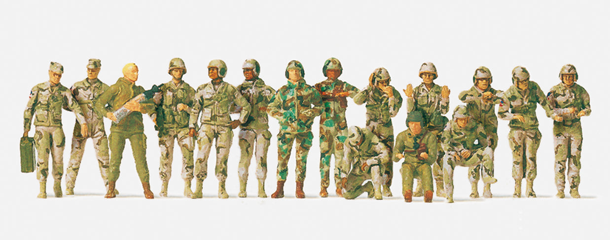 Preiser US Army 2000 Tank Crew (16) Kit PR72524