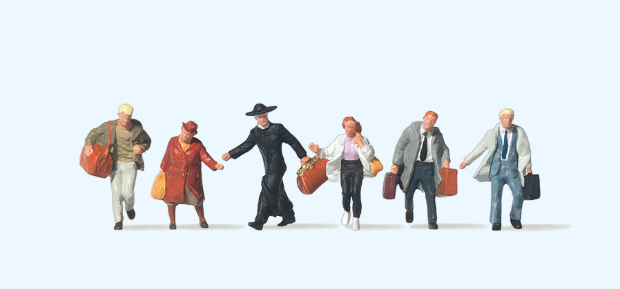 Preiser Passengers Hurrying (6) Figure Set PR75012