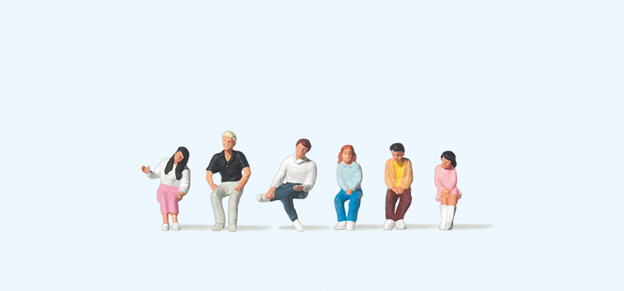 Preiser Youths Seated (6) Figure Set PR75025