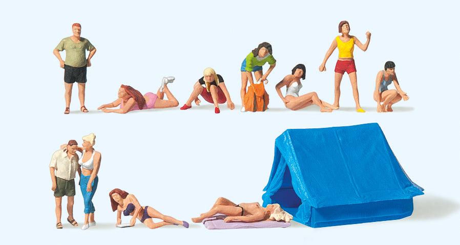 Preiser At the Campsite (11) Figure Set PR75045