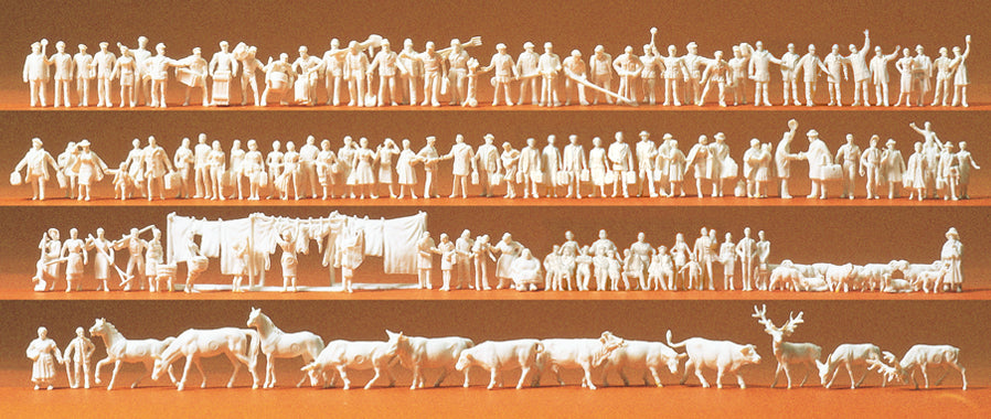 Preiser People/Animals (120) Unpainted Figures PR79000