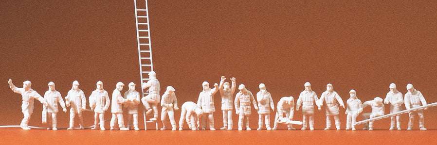 Preiser Firemen (20) Unpainted Figures PR79004