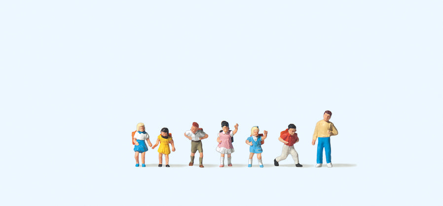 Preiser School Children (7) Figure Set PR79043