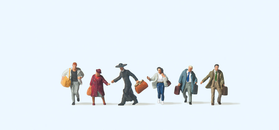 Preiser Passengers Hurrying (6) Figure Set PR79090