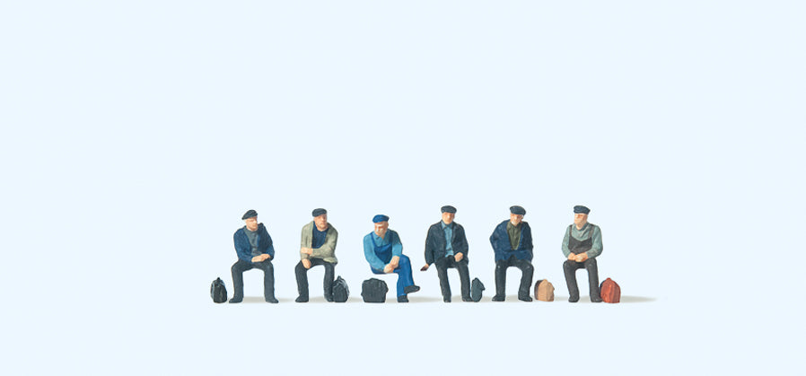 Preiser Industrial Workers/Dockers Seated (6) Figure Set PR79125