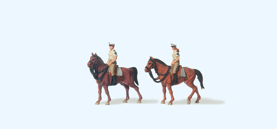 Preiser Police on Horseback Summer Uniform (2) Figure Set PR79138