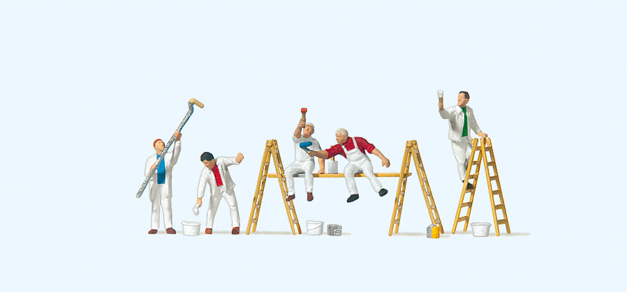 Preiser Decorators (5) with Ladders Figure Set PR79177