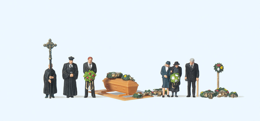 Preiser Protestant Funeral Scene (6) Figure Set PR79193