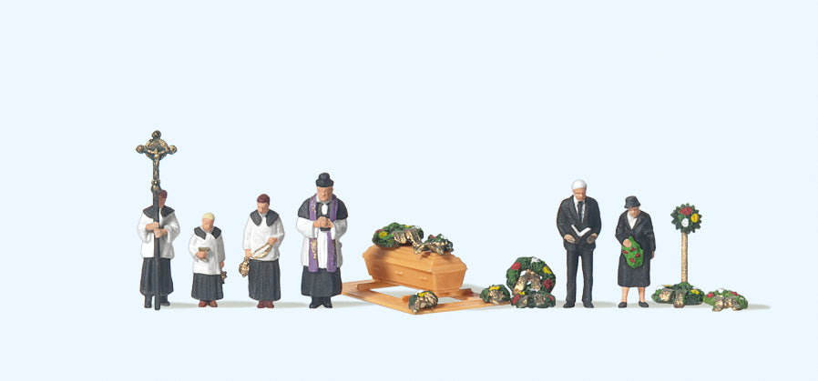 Preiser Catholic Funeral Scene (6) Figure Set PR79194