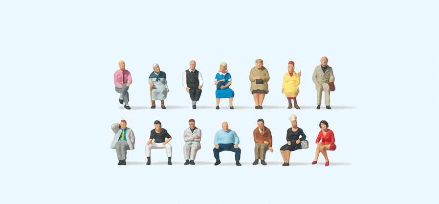 Preiser Passengers Seated (14) Figure Set PR79199
